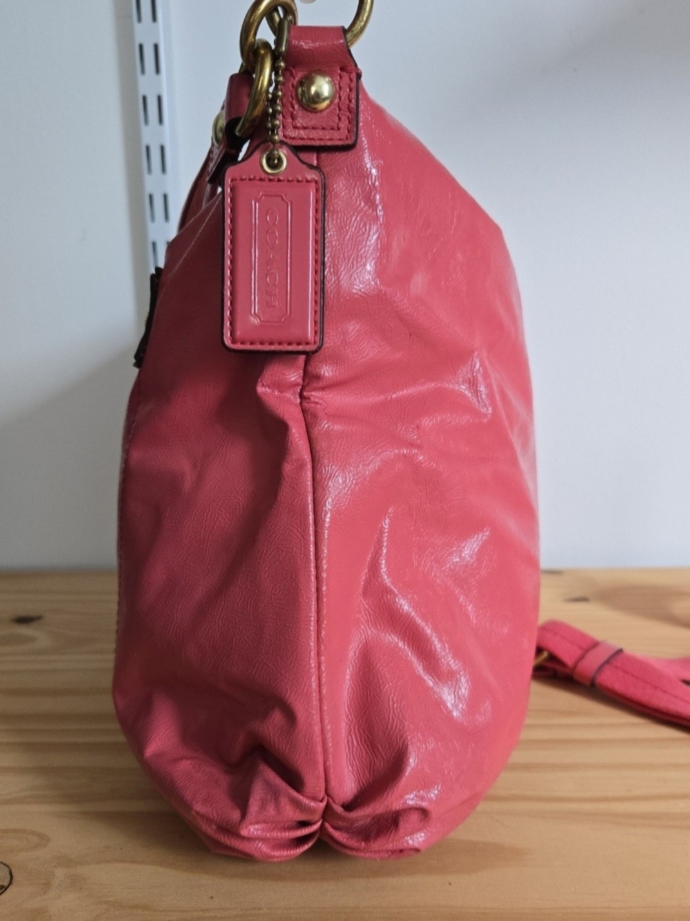 Y2K Coach Poppy Pink Leather Large Hobo Bag - Gem